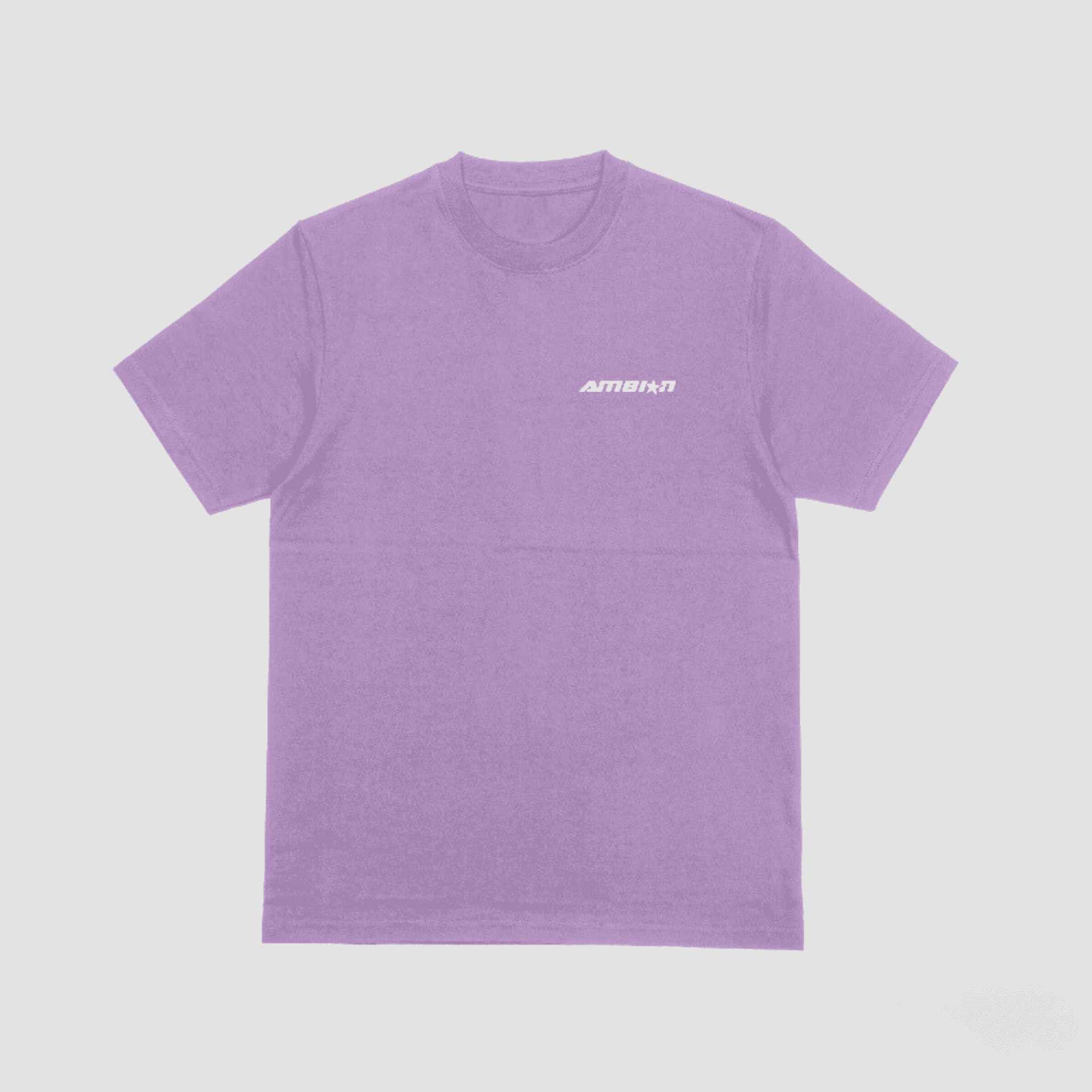 minimalist  pastel purple Lavender shirt with Ambion logo, perfect for summer with its fresh, stylish look.